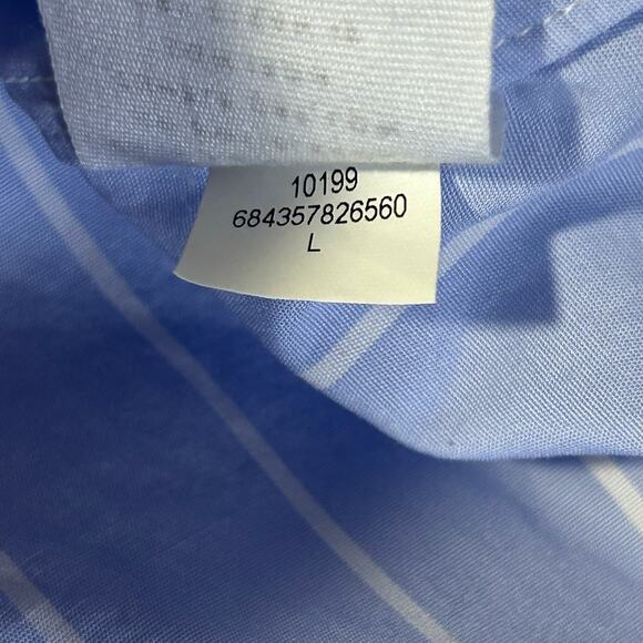 Ayr Men's the everyday classic blue and white strip cotton button down size L - Picture 9 of 9